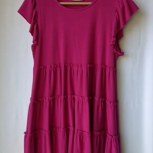 Women's Small S Extra Long Ruffle Blouse Shirt